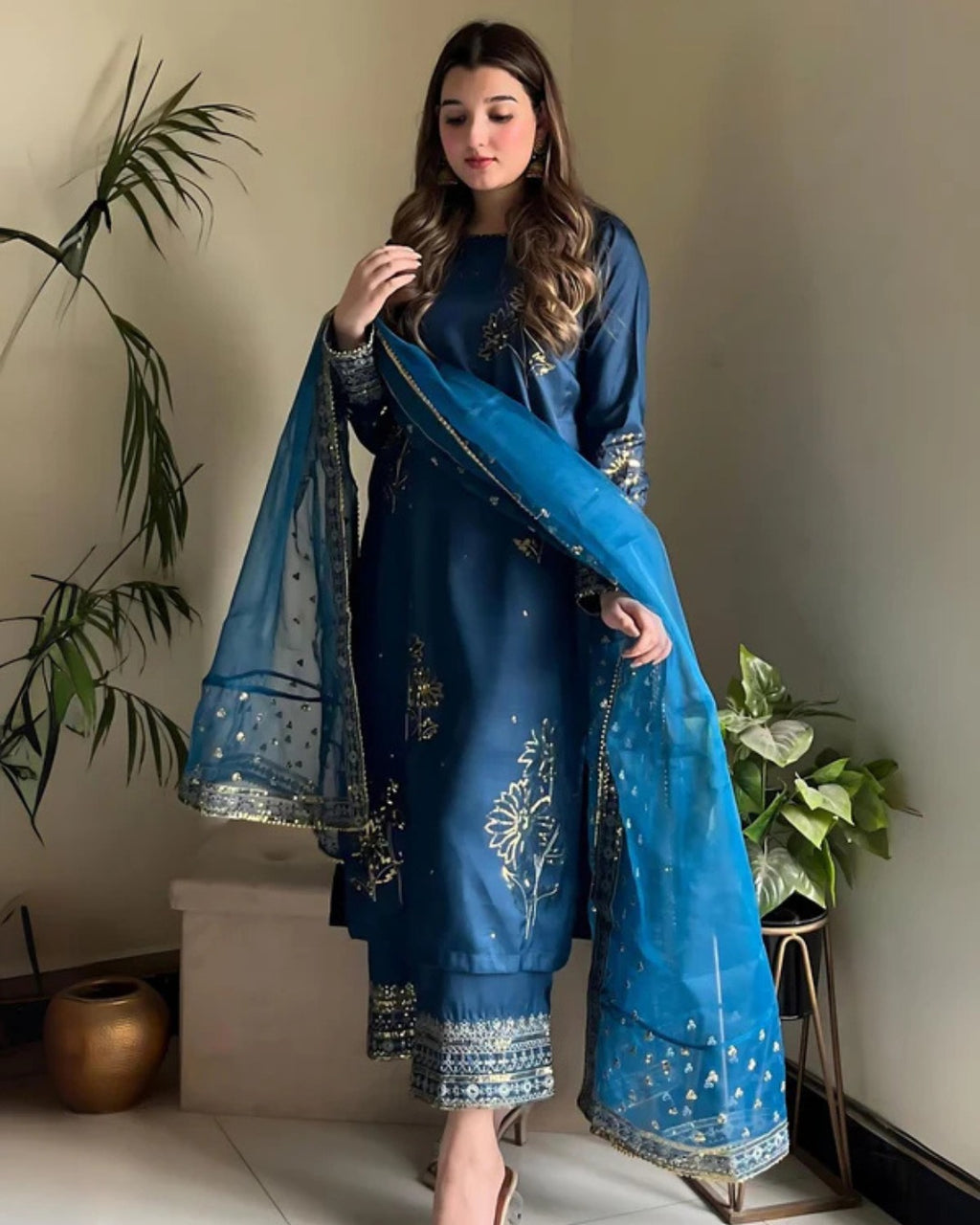 MIDNIGHT BLUE 3 PC STITCHED