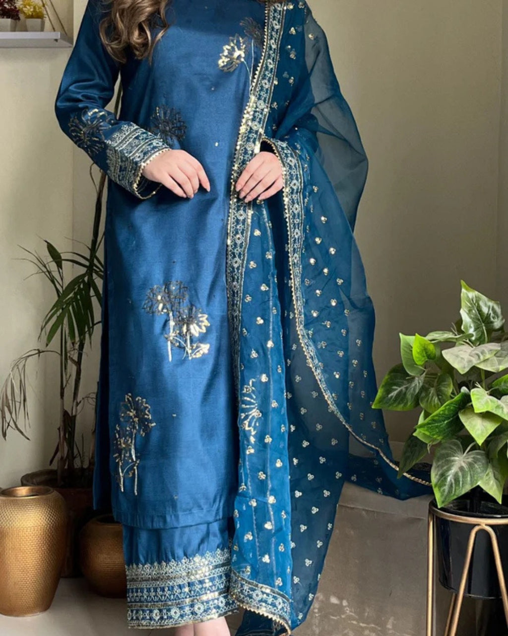 MIDNIGHT BLUE 3 PC STITCHED